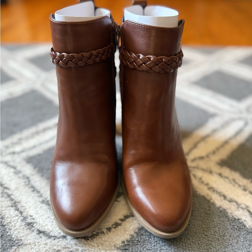 Elegant Brown Leather Ankle Boots